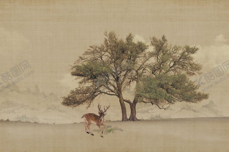 编号：90851605081322528616【酷图网】源文件下载-工笔画大树