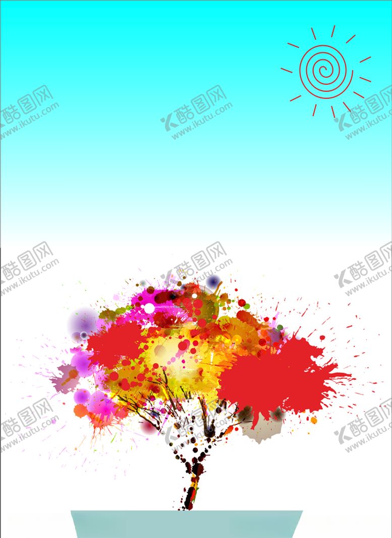 编号：26464410141356288838【酷图网】源文件下载-卡通彩色树