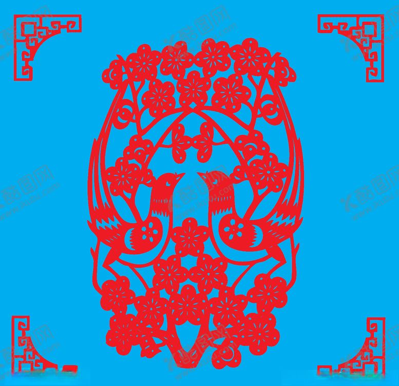 编号：80745210301244048678【酷图网】源文件下载-花鸟剪纸