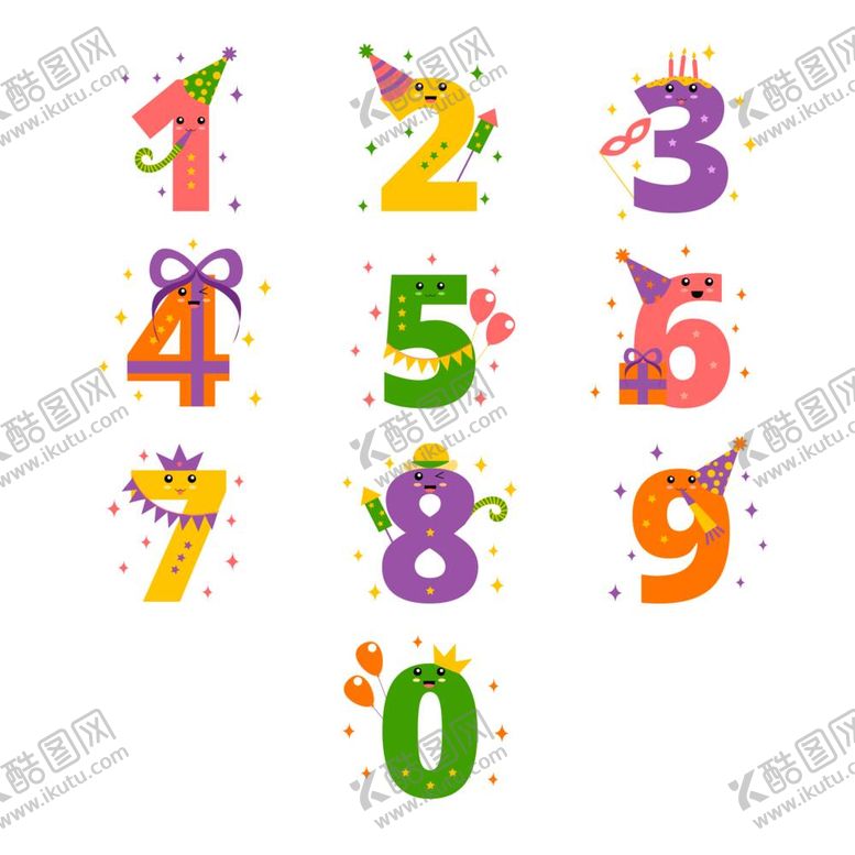 编号：61934709171914435390【酷图网】源文件下载-卡通数字