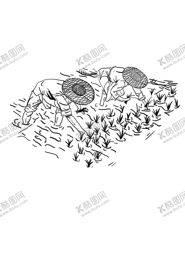 编号：73929609261908356889【酷图网】源文件下载-插秧人物