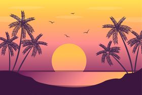 日出日落风景自然光海报背太阳初升