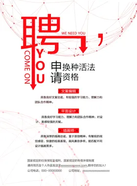 招聘海报餐饮广告简章