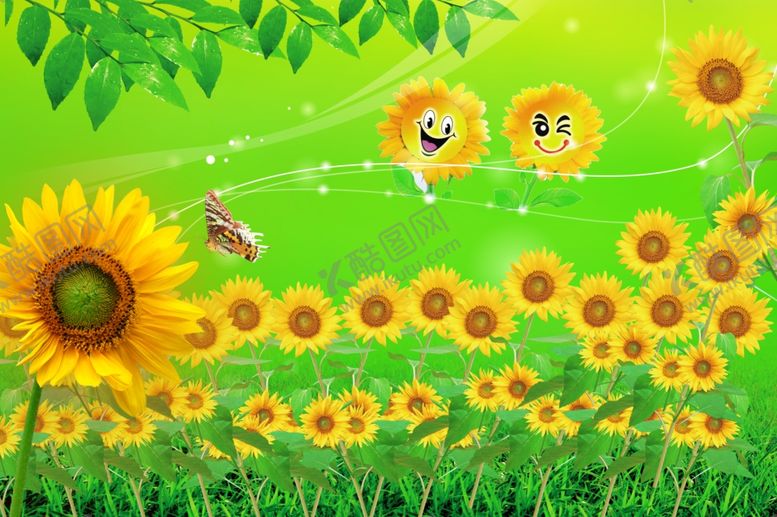 编号：66121010101444061071【酷图网】源文件下载-向日葵背景