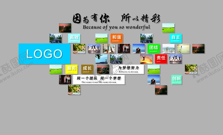 编号：24762012060516276973【酷图网】源文件下载-员工风采文化墙