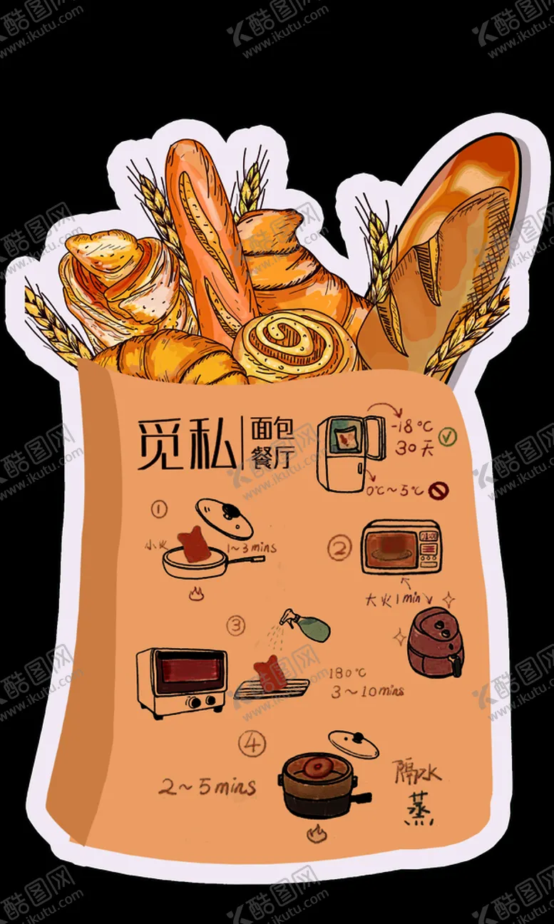 编号：31450609142151539732【酷图网】源文件下载-手绘面包 包装