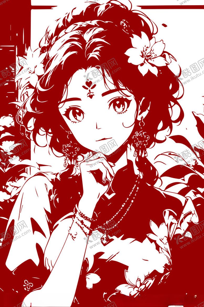 编号：94186701250946334828【酷图网】源文件下载-剪纸美女