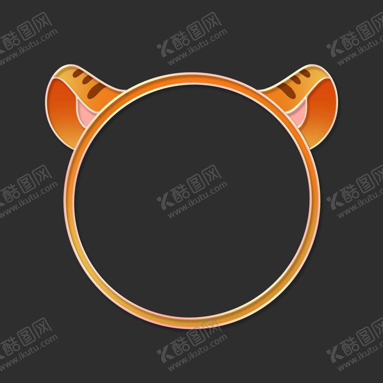 编号：23186009260649337165【酷图网】源文件下载-国潮 浮雕 虎年 老虎 耳朵 