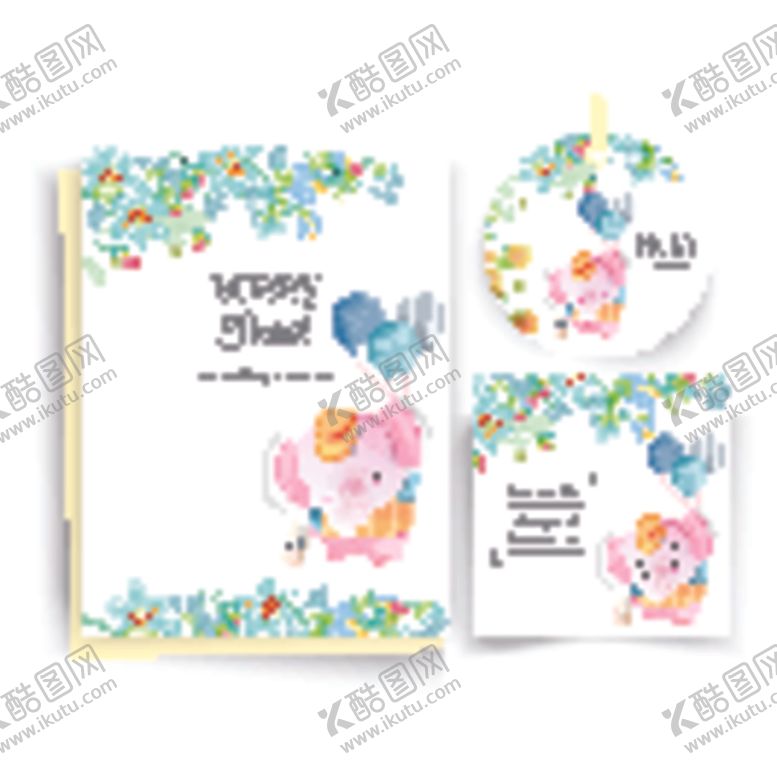 编号：47391909282143403769【酷图网】源文件下载-水彩动物卡片