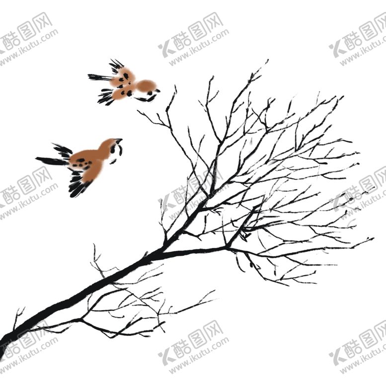 编号：71322706281553015889【酷图网】源文件下载-枯树枝小鸟