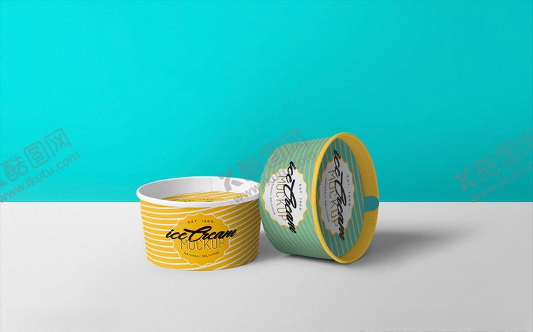 编号：63841909270938099297【酷图网】源文件下载-冷饮雪糕杯包装贴图样机PSD