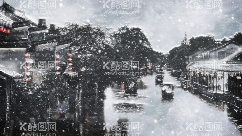 编号：69024812030622141679【酷图网】源文件下载-古镇飘雪