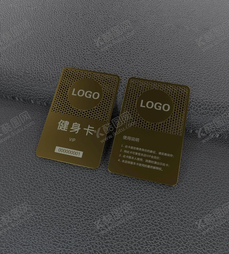 编号：91458209270925500148【酷图网】源文件下载-健身金属镂空卡片金色