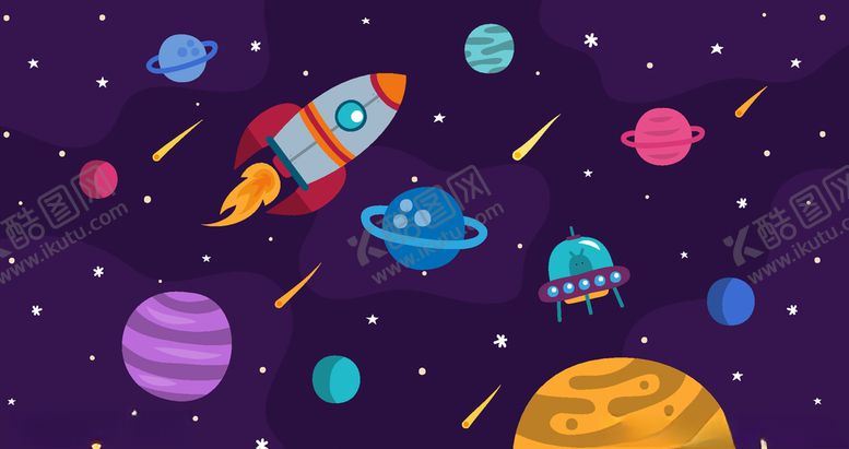 编号：11679210271910421416【酷图网】源文件下载-太空宇宙主题插画