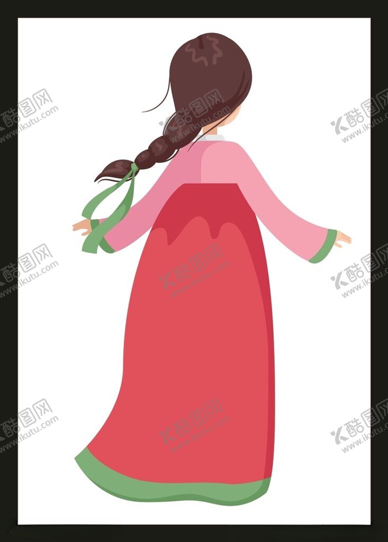 编号：87575202050437236645【酷图网】源文件下载-手绘朝鲜女孩