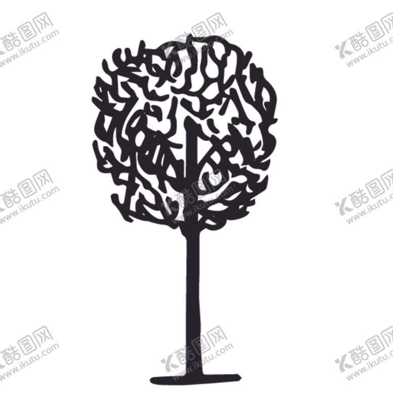 编号：71630610231352522976【酷图网】源文件下载-植物树木剪影