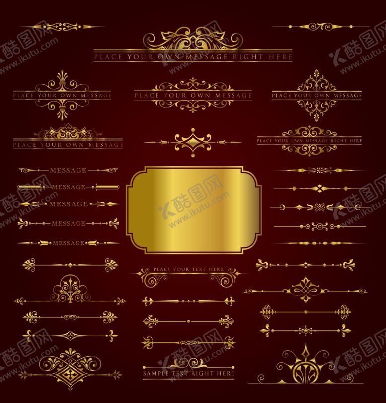 编号：22188509130506578458【酷图网】源文件下载-金色边框素材