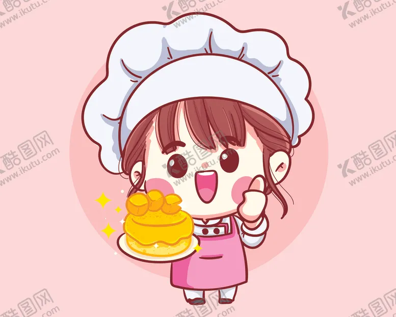 编号：77848812080203394083【酷图网】源文件下载-蛋糕店小女孩矢量