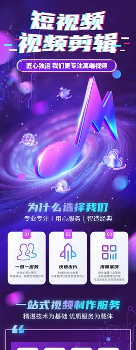 视频制作剪辑服务详情长图