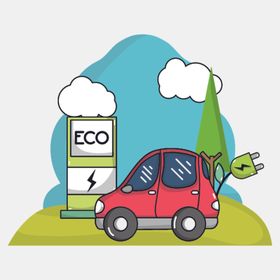 卡通新能源小车
