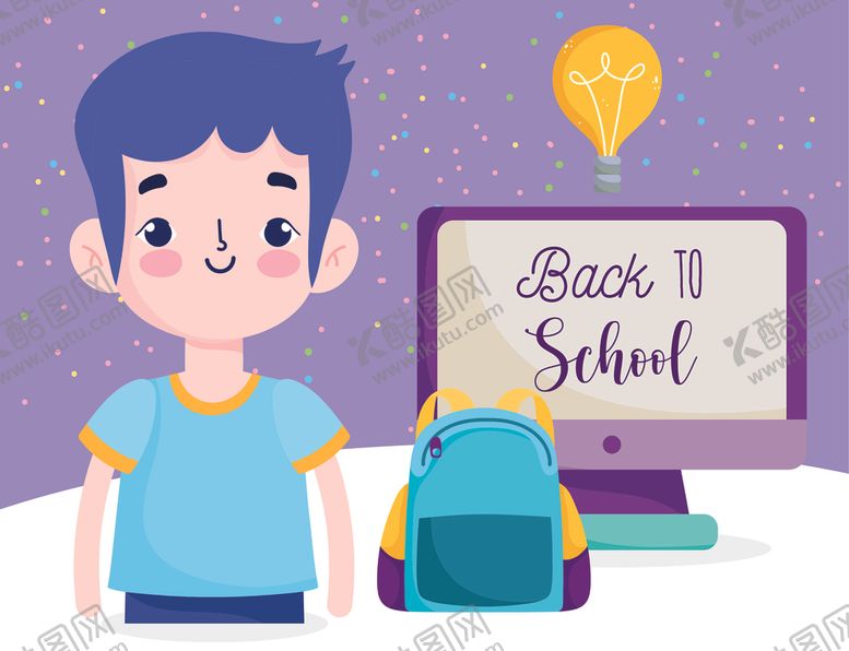 编号：14250109191452074538【酷图网】源文件下载-手绘卡通学生