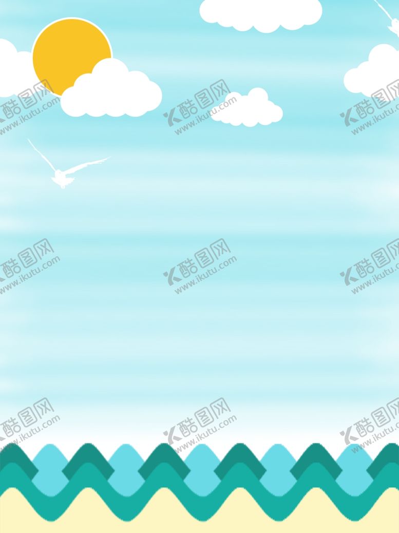 编号：25965610081735165495【酷图网】源文件下载-卡通沙滩海洋背景
