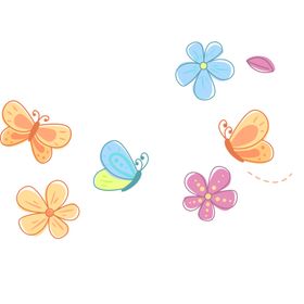 一组可爱的蝴蝶节插画