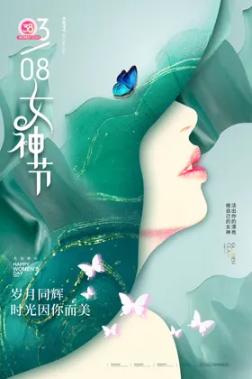 女神节海报人王妇促销