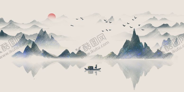 编号：57638909202307146915【酷图网】源文件下载-山水国风古风背景海报素材
