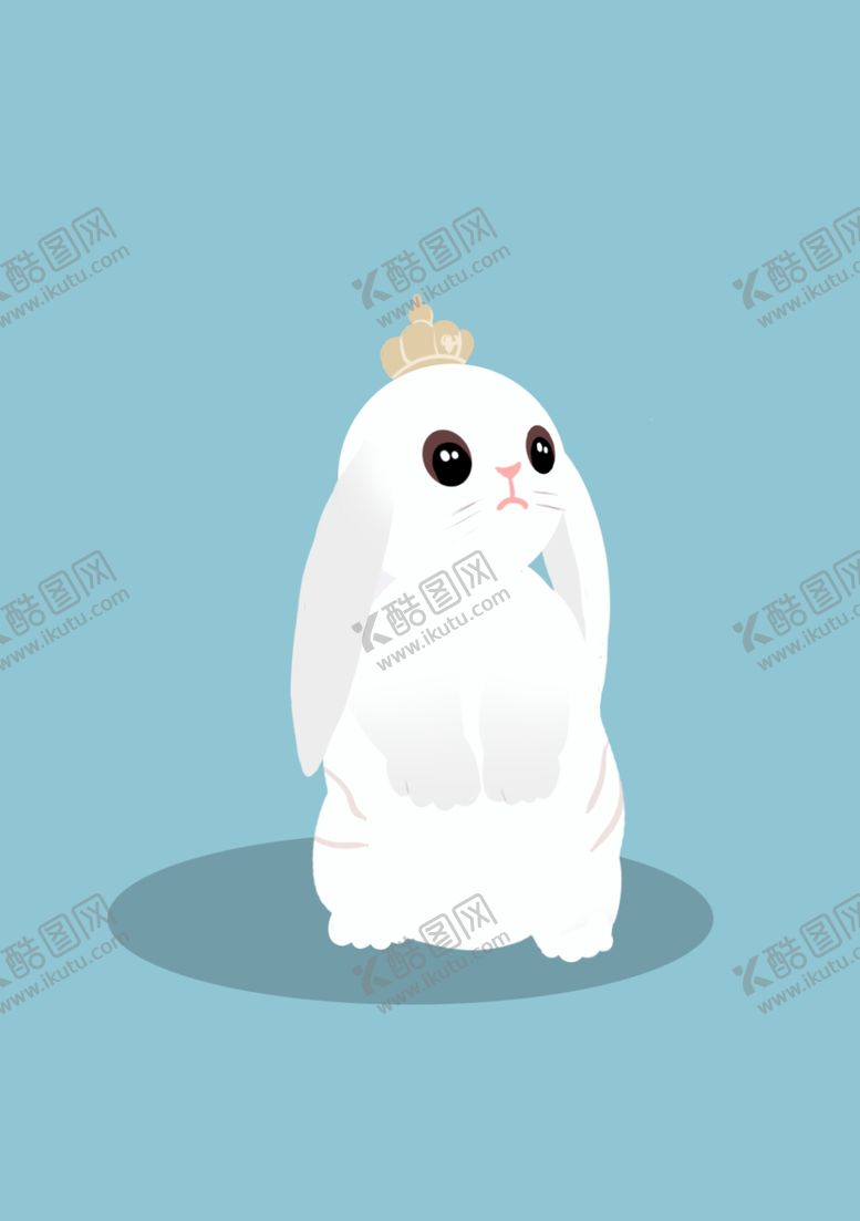 编号：77062709272338538420【酷图网】源文件下载-手绘卡通兔子可爱戴着皇冠的兔子