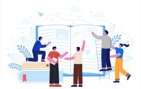 办公室看书人群