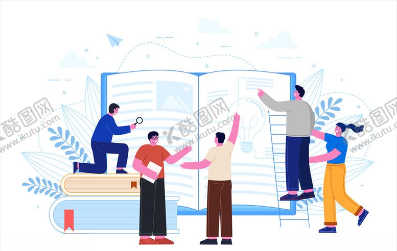 编号：34367109230022156543【酷图网】源文件下载-办公室看书人群