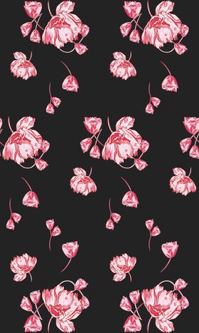 手绘荷花抽象花碎花