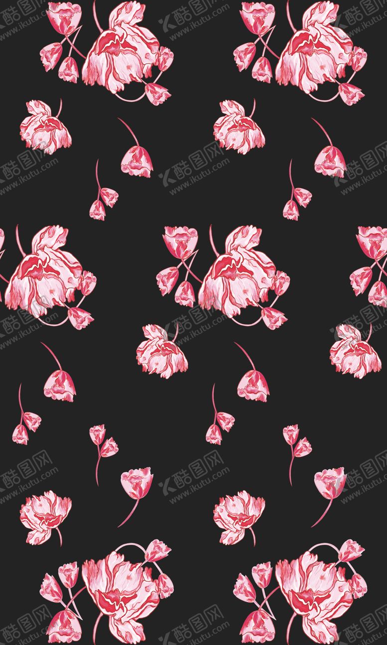编号：48990010311505258491【酷图网】源文件下载-手绘荷花抽象花碎花