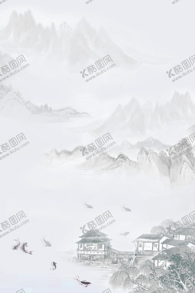 编号：76720010090916219772【酷图网】源文件下载-中国风山水画