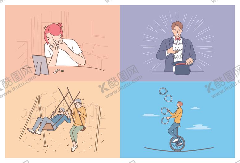 编号：21003009262126534608【酷图网】源文件下载-创意工作与生活场景插画