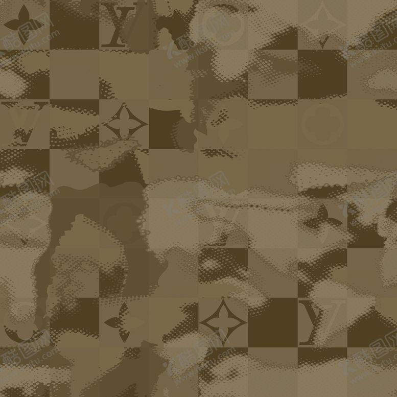 编号：73826509150505039602【酷图网】源文件下载-咖色格子迷彩大牌延伸字母