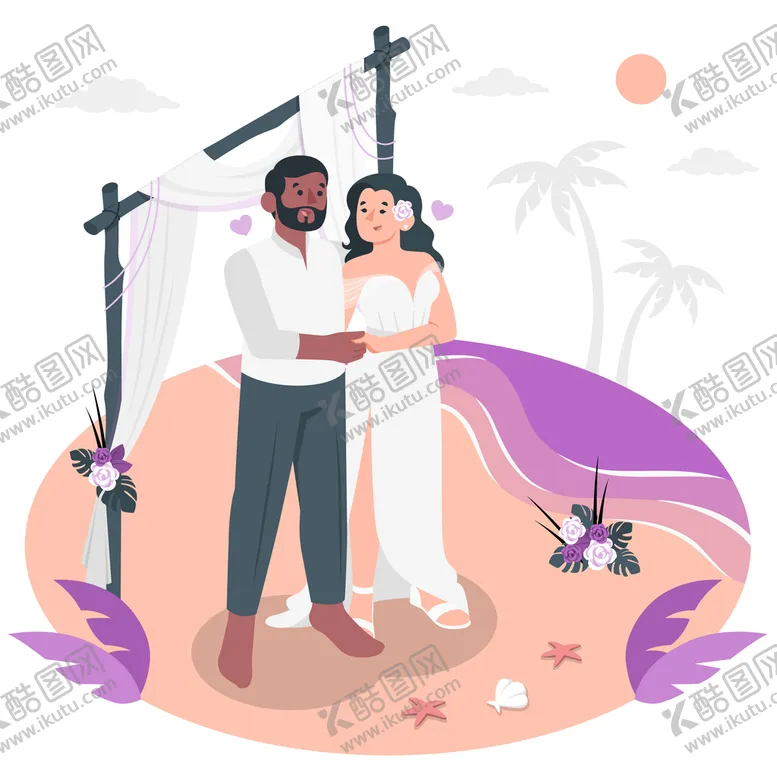 编号：96539810291315301358【酷图网】源文件下载-结婚新郎新娘