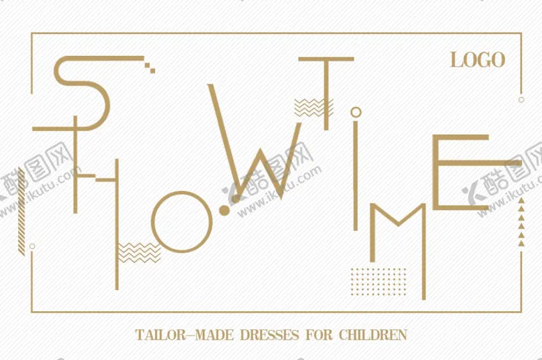 SHOWTIME时装秀文字排版简洁设计字体设计点