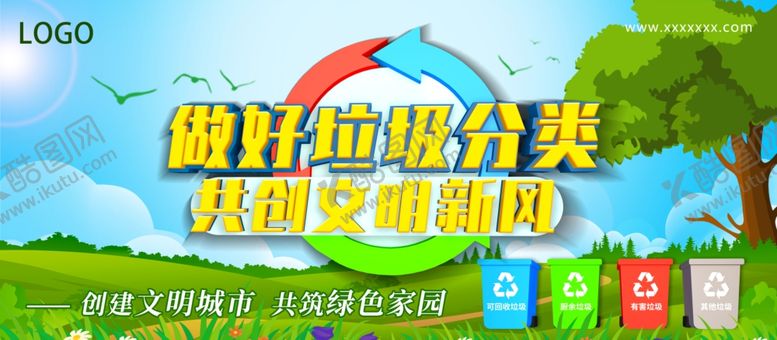 编号：94711509190122377719【酷图网】源文件下载-垃圾分类展板垃圾分类指南
