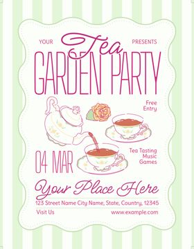 花园派对邀请函模板