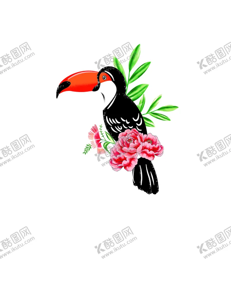 编号：08356910091053576927【酷图网】源文件下载-热带花鸟热带树叶