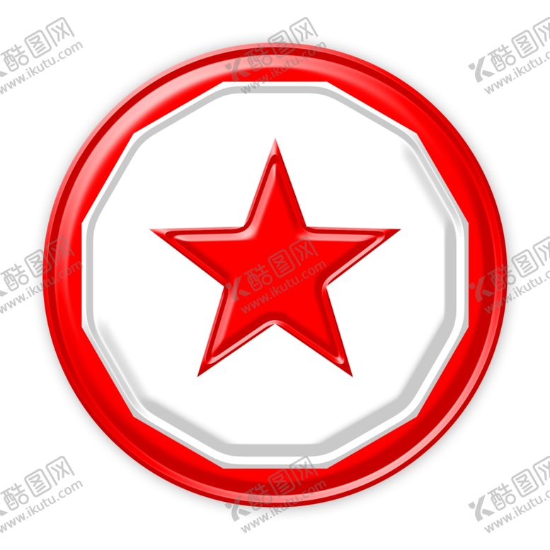 编号：66412609231742046915【酷图网】源文件下载-红白色12边形边纹塑料金币