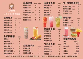 奶茶菜单灯箱价格表广告