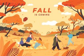 秋日户外休闲场景