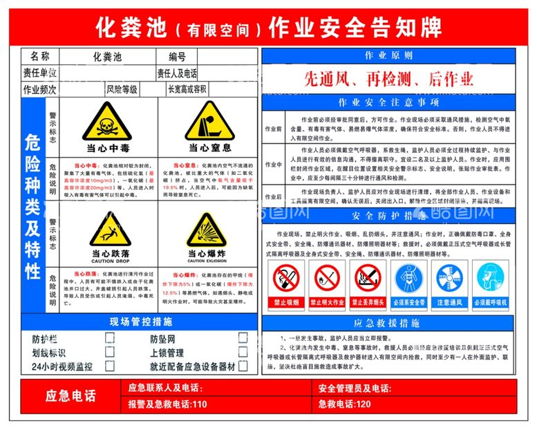 编号：56893202232306336182【酷图网】源文件下载-化粪池告知牌