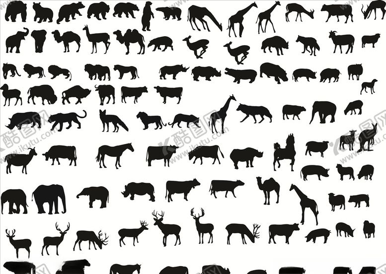 编号：78139210150017253470【酷图网】源文件下载-动物剪影