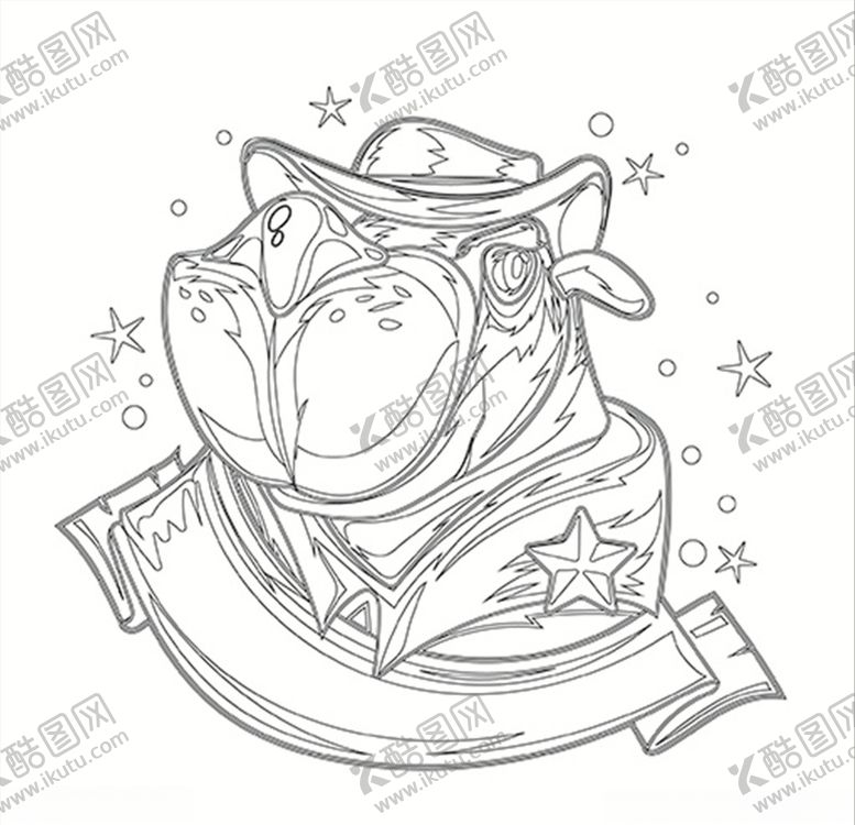 编号：95905509181543257100【酷图网】源文件下载-服装图案底纹数码印花狗头