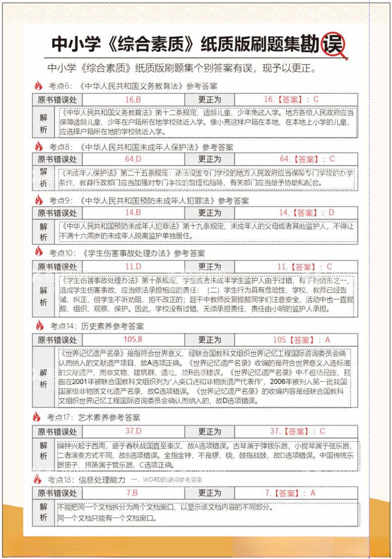 编号：52587412230921381696【酷图网】源文件下载-勘误表模板