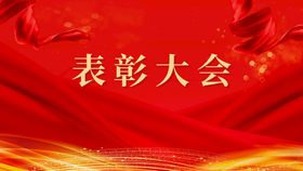 党政素材表彰大会红色底图文化墙展板